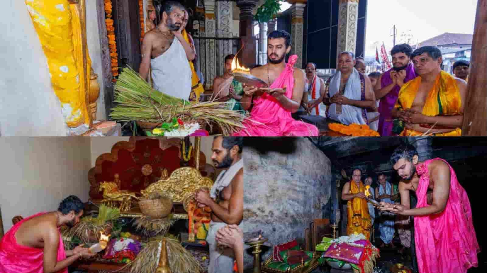 ಉಡುಪಿ ಶ್ರೀಕೃಷ್ಣ ಮಠದಲ್ಲಿ ಭಕ್ತಿಭಾವದ ತೆನೆಪೂಜೆ: ಚಿನ್ನದ ಪಲ್ಲಕ್ಕಿಯಲ್ಲಿ ಭತ್ತದ ತೆನೆ ಮೆರವಣಿಗೆ