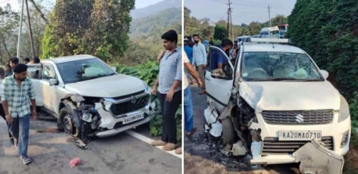 ಸುಳ್ಯ: ಎರಡು ಕಾರುಗಳ ನಡುವೆ ಮುಖಾಮುಖಿ ಡಿಕ್ಕಿ, ಐವರಿಗೆ ಗಾಯ..!